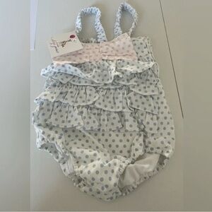 Polka Dot Ruffled Kids Swimsuit